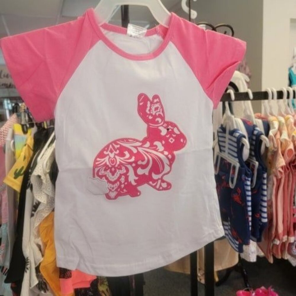 Rabbit Short Sleeve Shirt Girls 3T Graphic Tee